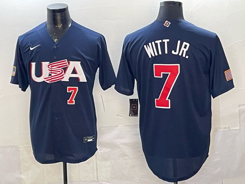 Men 2026 World Cub USA #7 Witt jr blue Nike MLB Jersey style 03->more jerseys->MLB Jersey